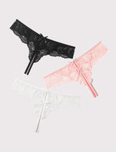 Lace Thongs Panties with Cute Bow